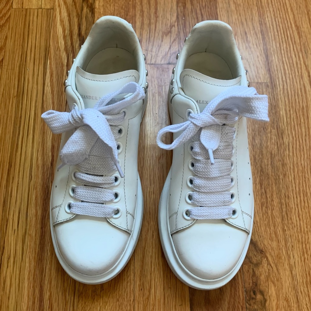 Original Alexander McQueen Oversized white studded sneakers